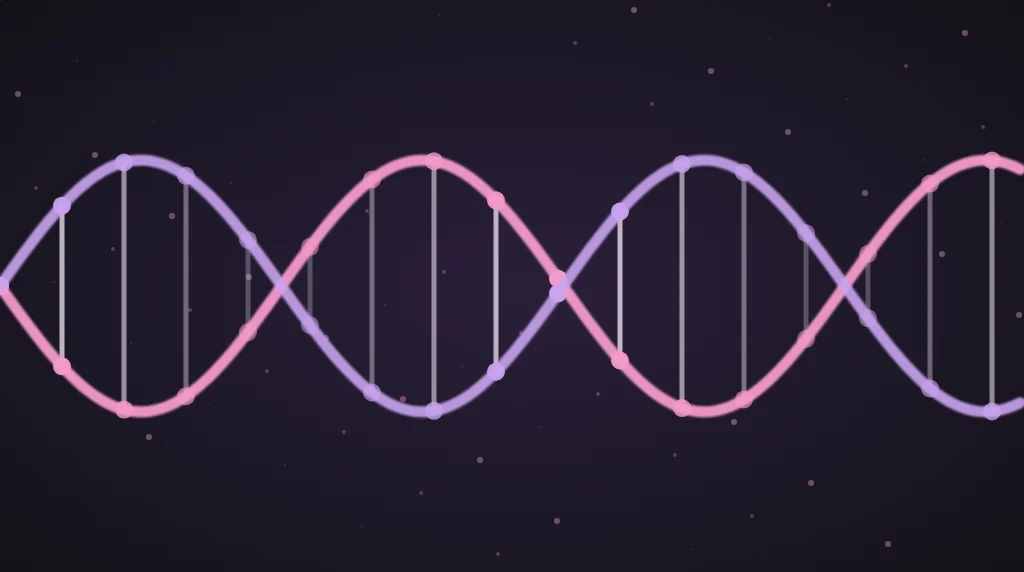 Representação tridimensional de um fragmento de DNA, o ativo do sérum rosa