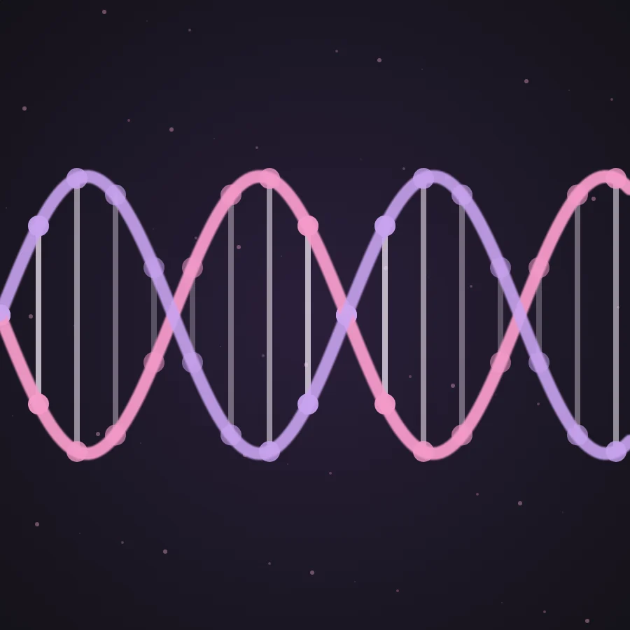 Representação da estrutura do DNA, o ativo do sérum PDRN